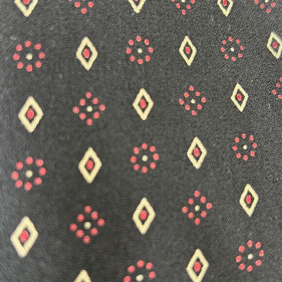 Rayon Fabric Black with Small Geometric Pattern 47" W x 45" With Long Tail - Picture 4 of 4